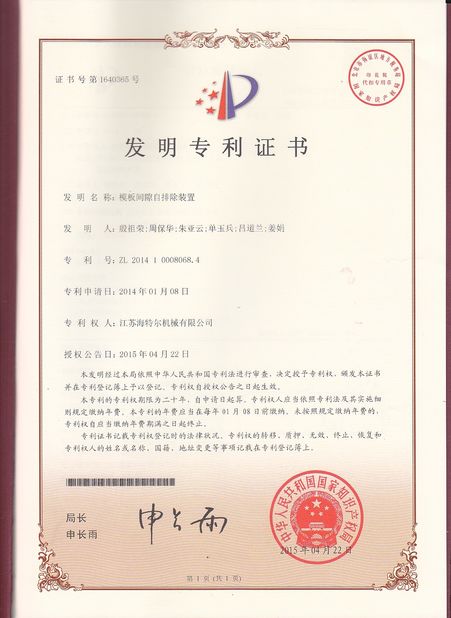 China Jiangsu RichYin Machinery Co., Ltd certification
