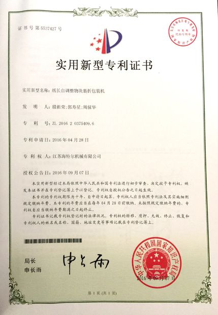 China Jiangsu RichYin Machinery Co., Ltd certification